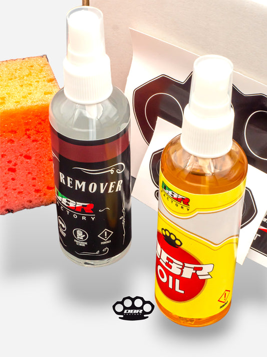 DBR Care Kit Classic - Olio Antiruggine + Rust Remover + Spugna & Adesivi