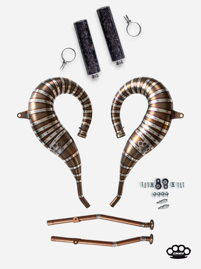 DBR Compleet titanium uitlaatsysteem voor YAMAHA BANSHEE 350CC ATV 1988–2009