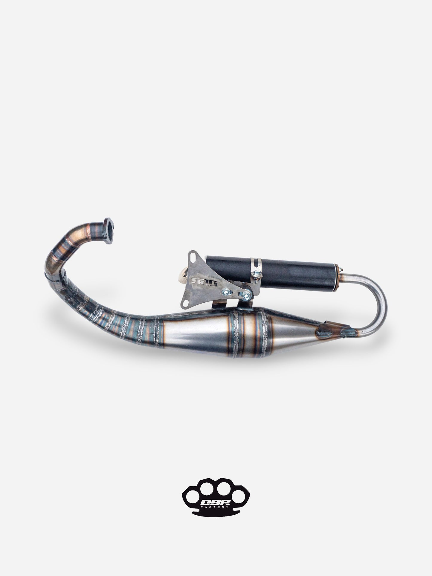 DBR Exhaust Minarelli Vertical Base - MBK Booster Spirit, Next Generation and Stunt - Yamaha Zuma and Slider