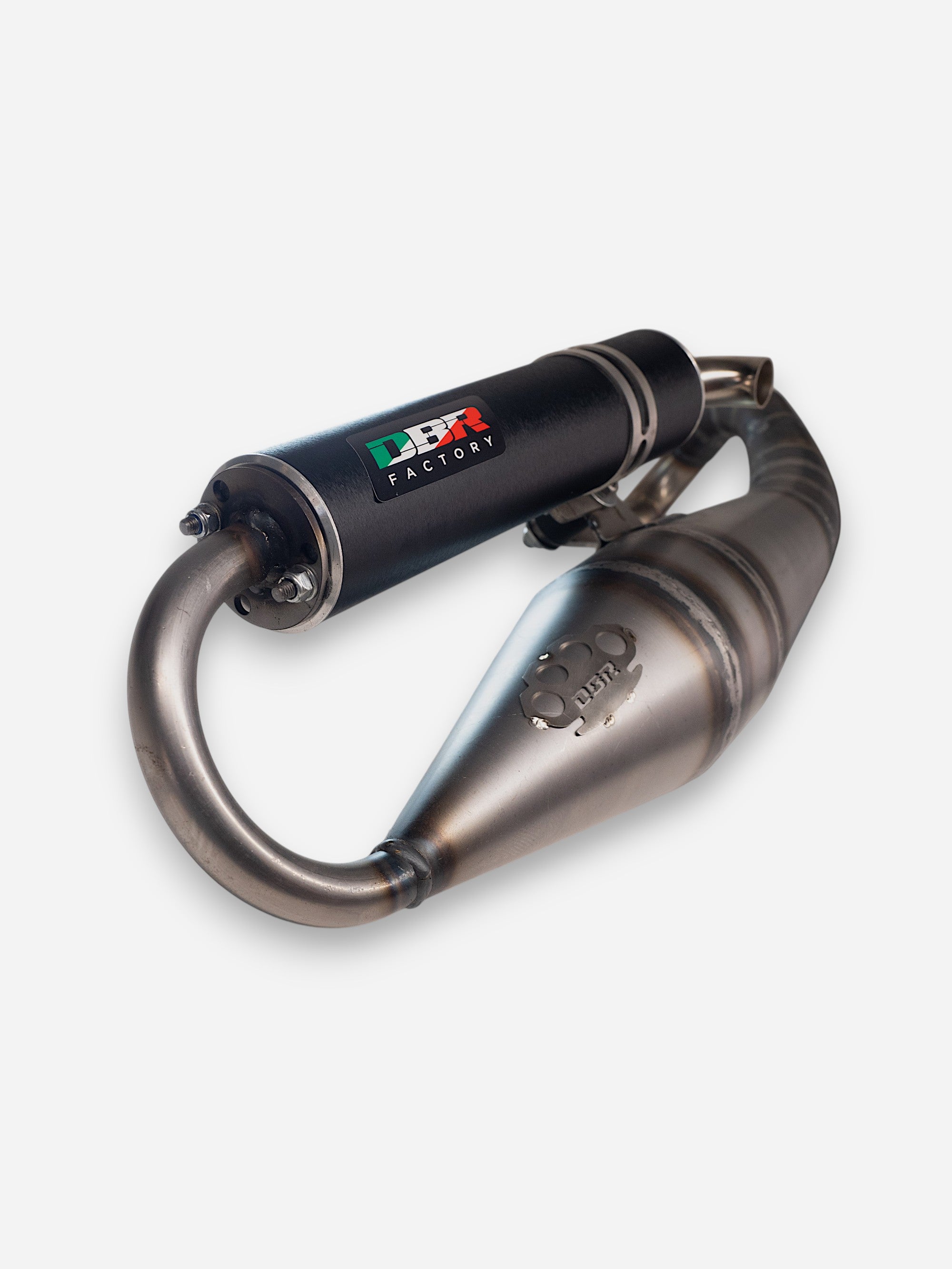 DBR Exhaust Malaguti Phantom F12 100cc - Morini Engine – DBR Factory
